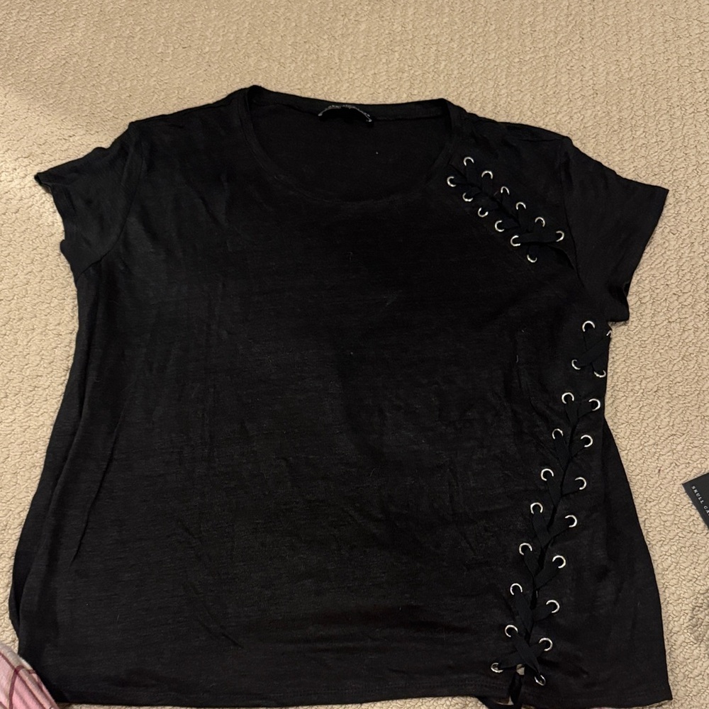 Generation Love Black Lace-Up Tee